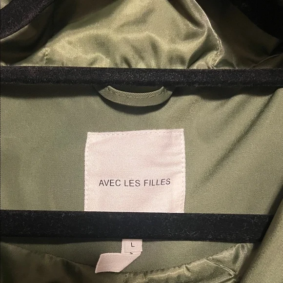 Avec Les Filles Dark Green Hooded Trench Coat - Picture 3 of 7